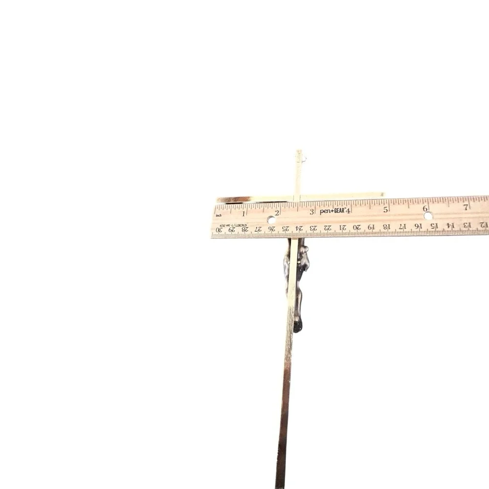 Vintage INRI Brass Hanging‎ Crucifix/Jesus on the Cross 10''
